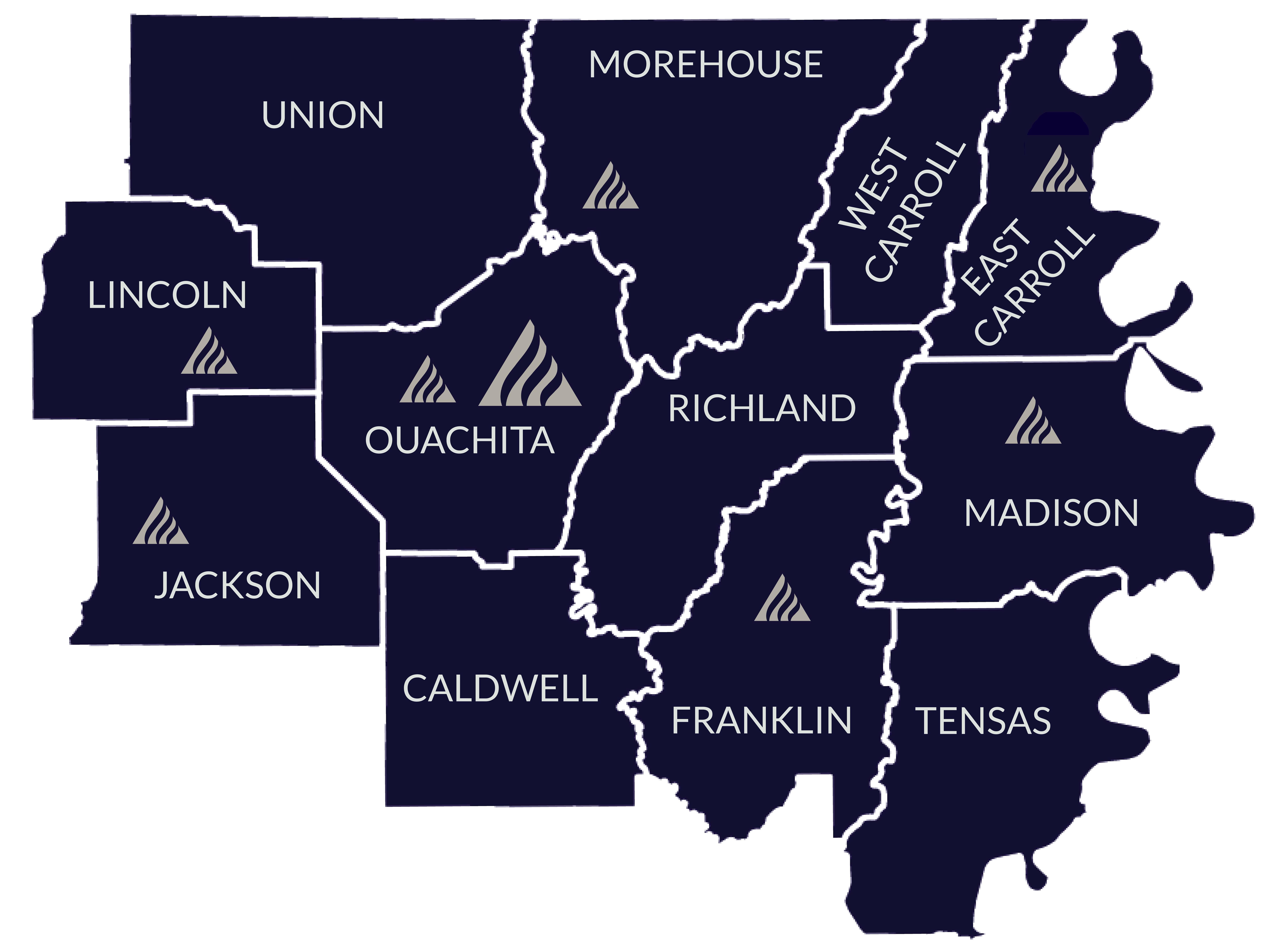 Parish Map with Campus Locations